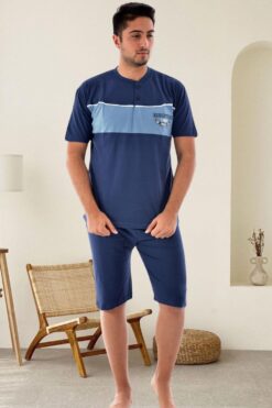 Alternative view of Ανδρική πιτζάμα κοντό παντελόνι κοντό μανίκι W0995 - ΜΠΛΕ, XXL