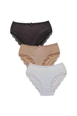 Γυναικεία slip βαμβακερά 3pack N1503 - ΠΟΛΥΧΡΩΜΟ, XL