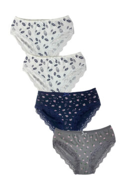 Γυναικεία slip βαμβακερά 4pack C1502 - ΠΟΛΥΧΡΩΜΟ, XXL