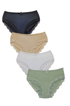 Γυναικεία slip βαμβακερά 4pack L1503 - ΠΟΛΥΧΡΩΜΟ, XXL