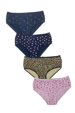 Γυναικεία slip βαμβακερά 4pack S1003 - ΠΟΛΥΧΡΩΜΟ, 3XL