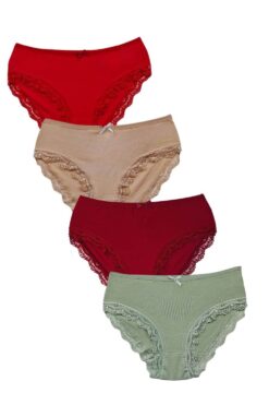 Γυναικεία slip βαμβακερά 4pack S1503 - ΠΟΛΥΧΡΩΜΟ, XXL