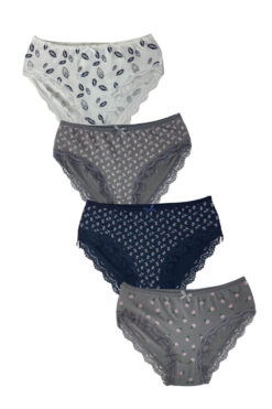 Γυναικεία slip βαμβακερά 4pack V1502 - ΠΟΛΥΧΡΩΜΟ, XXL