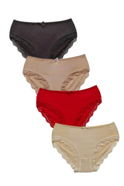 Γυναικεία slip βαμβακερά 4pack V1503 - ΠΟΛΥΧΡΩΜΟ, XXL