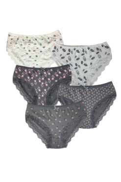 Γυναικεία slip βαμβακερά 5pack L1502 - ΠΟΛΥΧΡΩΜΟ, 3XL