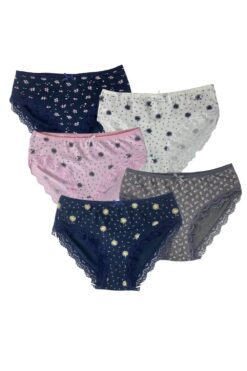 Γυναικεία slip βαμβακερά 5pack S1502 - ΠΟΛΥΧΡΩΜΟ, XXL