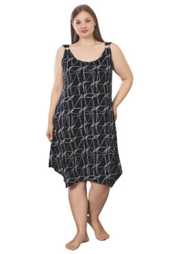 Γυναικείο νυχτικό αμάνικο homewear R5281 - ΜΑΥΡΟ, XXL
