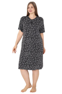 Γυναικείο φόρεμα homewear S5188 - ΜΑΥΡΟ, XXL