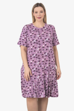 Φόρεμα Homewear Κοντό Μανίκι W5242 - ΠΟΛΥΧΡΩΜΟ, 4XL