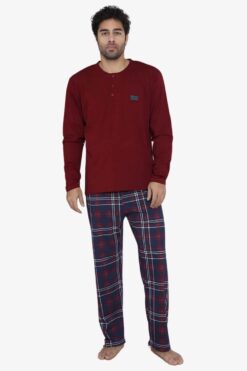 Ανδρική πιτζάμα ανοιξιάτικη φθινοπωρινή 70003 - ΜΠΟΡΝΤΟ, L