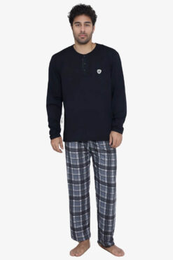 Ανδρική πιτζάμα ανοιξιάτικη φθινοπωρινή 70021 - ΜΠΛΕ, L