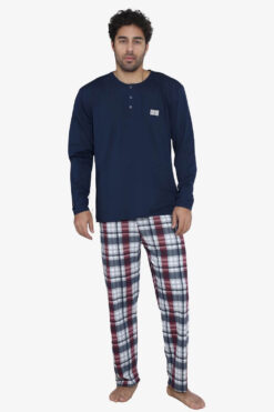Ανδρική πιτζάμα ανοιξιάτικη φθινοπωρινή 70029 - ΜΠΛΕ, M