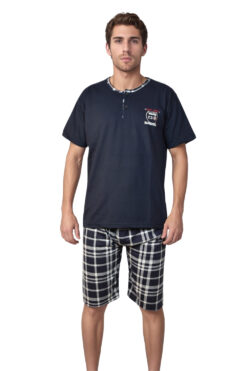 Ανδρική πιτζάμα καλοκαιρινή 2105 - ΜΠΛΕ ΣΚΟΥΡΟ, M