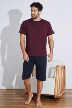 Alternative view of Ανδρική πιτζάμα καλοκαιρινή 8601 - ΜΠΟΡΝΤΟ, M