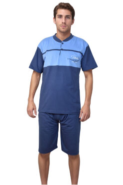 Ανδρική πιτζάμα καλοκαιρινή C0825 - ΜΠΛΕ, L