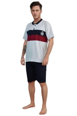 Ανδρική Πιτζάμα Καλοκαιρινή C0845 - ΓΚΡΙ, M