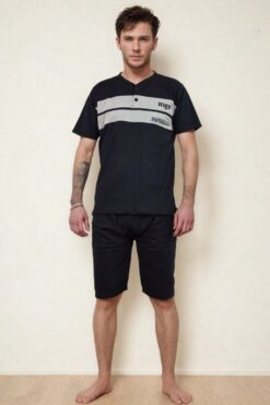 Alternative view of Ανδρική Πιτζάμα Καλοκαιρινή F0835 - ΜΠΛΕ ΣΚΟΥΡΟ, XL