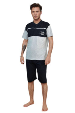 Ανδρική Πιτζάμα Καλοκαιρινή G0825 - ΓΚΡΙ, XXL