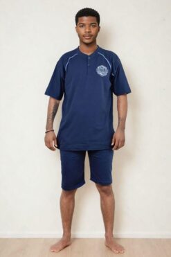 Alternative view of Ανδρική Πιτζάμα Καλοκαιρινή K0915 - ΜΠΛΕ, 3XL