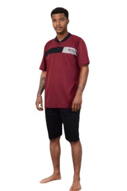 Ανδρική Πιτζάμα Καλοκαιρινή K2065 - ΜΠΟΡΝΤΟ, 4XL