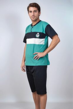 Alternative view of Ανδρική πιτζάμα καλοκαιρινή Q0845 - ΠΕΤΡΟΛ, M