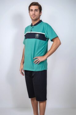 Alternative view of Ανδρική πιτζάμα καλοκαιρινή Q0985 - ΠΕΤΡΟΛ, M