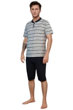 Ανδρική Πιτζάμα Καλοκαιρινή C0820 - ΓΚΡΙ, 4XL