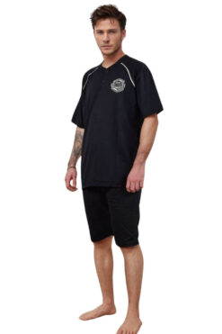 Ανδρική Πιτζάμα Καλοκαιρινή T0915 - ΜΠΛΕ ΣΚΟΥΡΟ, 3XL