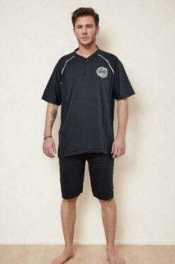 Alternative view of Ανδρική Πιτζάμα Καλοκαιρινή T0915 - ΜΠΛΕ ΣΚΟΥΡΟ, 3XL