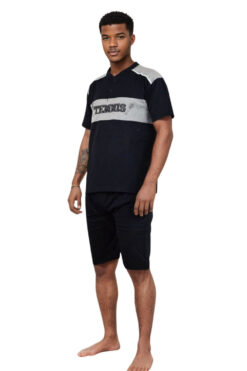 Ανδρική Πιτζάμα Καλοκαιρινή W0885 - ΜΠΛΕ ΣΚΟΥΡΟ, M