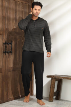 Alternative view of Ανδρική Πιτζάμα Βαμβακερή 4042 - ΠΟΛΥΧΡΩΜΟ, M