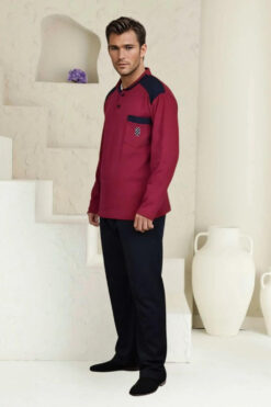 Alternative view of Ανδρική Πιτζάμα Βαμβακερή F0955 - ΜΠΟΡΝΤΟ, XXL