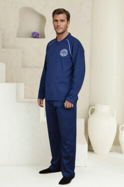 Alternative view of Ανδρική Πιτζάμα Βαμβακερή J0915 - ΜΠΛΕ, XL