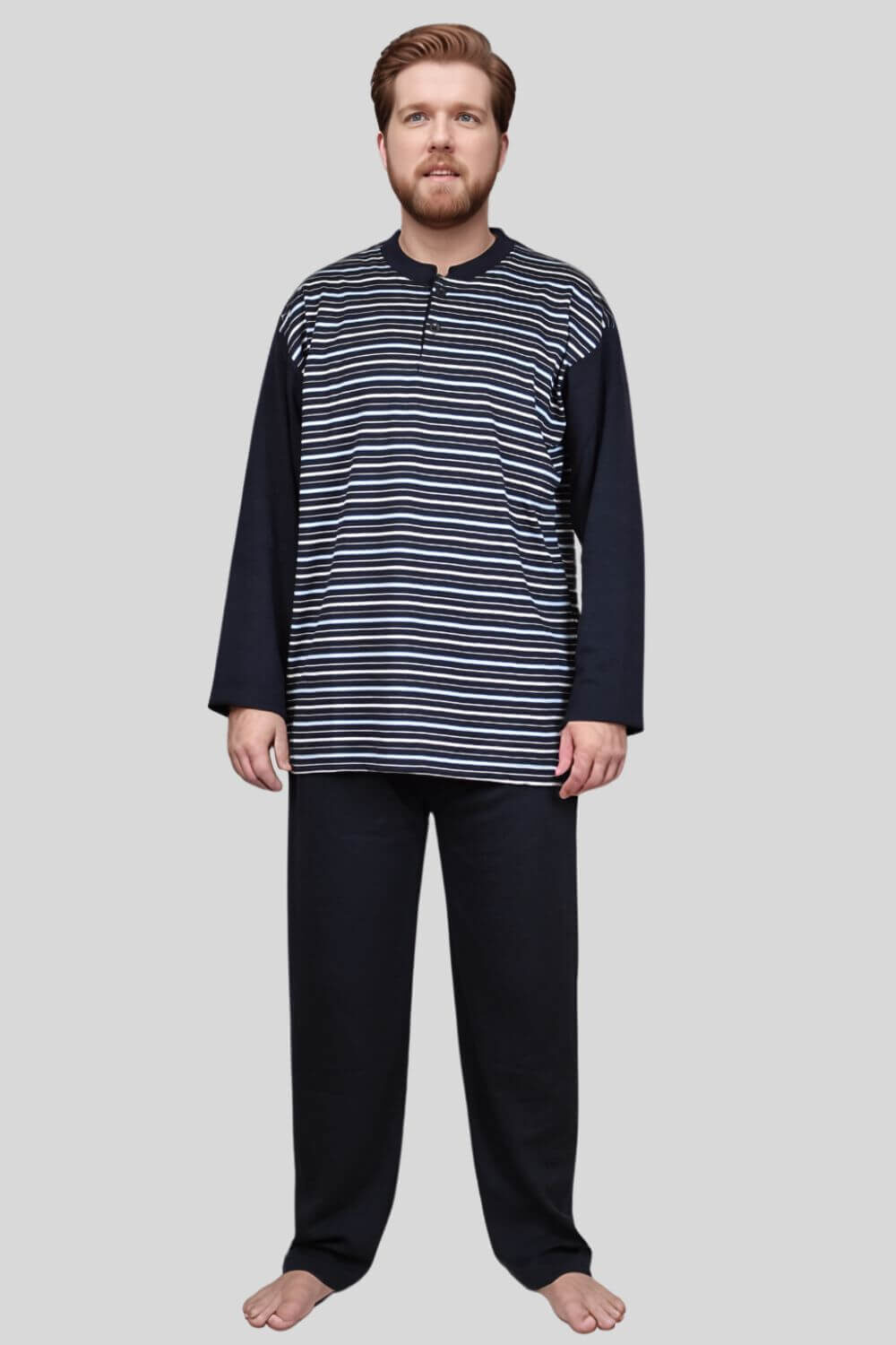 Ανδρική Πιτζάμα Βαμβακερή Plus Size Z0820 - ΠΟΛΥΧΡΩΜΟ, 3XL