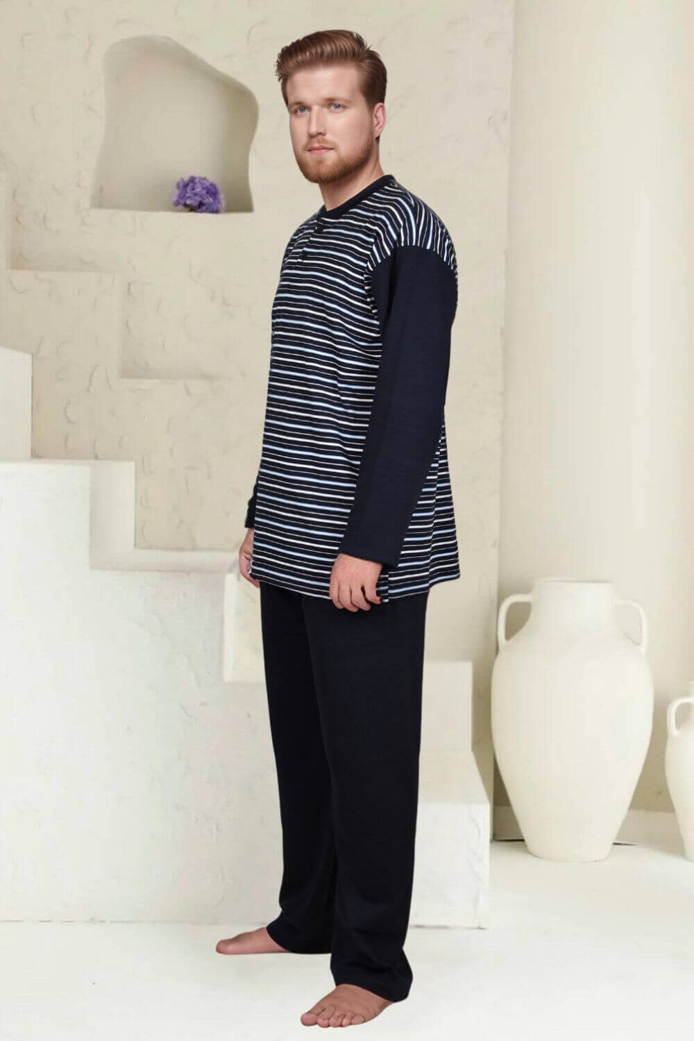 Ανδρική Πιτζάμα Βαμβακερή Plus Size Z0820 - ΠΟΛΥΧΡΩΜΟ, 3XL - Image 2
