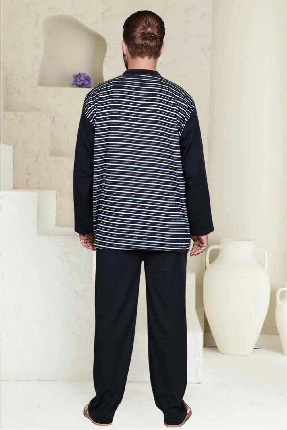 Ανδρική Πιτζάμα Βαμβακερή Plus Size Z0820 - ΠΟΛΥΧΡΩΜΟ, 3XL - Image 3