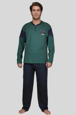 Ανδρική Πιτζάμα Βαμβακερή S0810 - ΠΡΑΣΙΝΟ, M