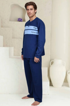 Alternative view of Ανδρική Πιτζάμα Βαμβακερή U0835 - ΜΠΛΕ ΡΑΦ, L