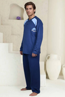 Alternative view of Ανδρική Πιτζάμα Βαμβακερή U0855 - ΜΠΛΕ ΡΑΦ, M