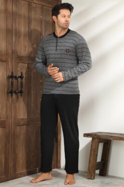 Alternative view of Ανδρική Πιτζάμα Βαμβακερή W4041 - ΠΟΛΥΧΡΩΜΟ, M