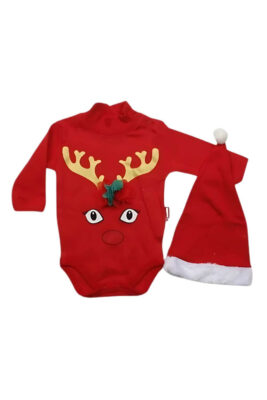 Χριστουγεννιάτικο Κορμάκι Με Σκουφάκι 9056 - ΚΟΚΚΙΝΟ, 3-6 Μηνών