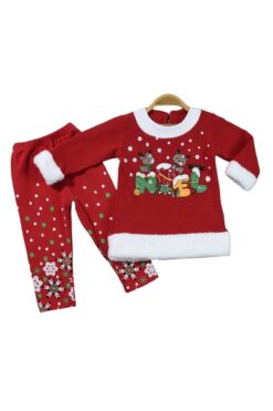 Χριστουγεννιάτικο Σετ Μπλουζάκι Παντελονάκι 9784 - ΚΟΚΚΙΝΟ, 12 Μηνών