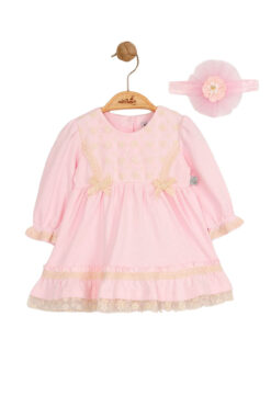 Φόρεμα Εξόδου Αμπιγιέ 3296 - ΡΟΖ, 3-6 Μηνών