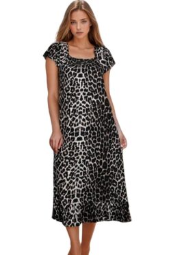 Φόρεμα Homewear Κοντό Μανίκι F6002 - ΛΕΟΠΑΡ, S