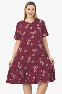 Φόρεμα Homewear Κοντό Μανίκι Q5242 - ΠΟΛΥΧΡΩΜΟ, XXL