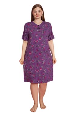 Φόρεμα Homewear Κοντό Μανίκι R5158 - ΠΟΛΥΧΡΩΜΟ, 4XL