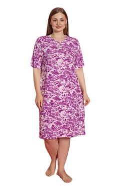 Φόρεμα Homewear Κοντό Μανίκι R5159 - ΠΟΛΥΧΡΩΜΟ, 4XL