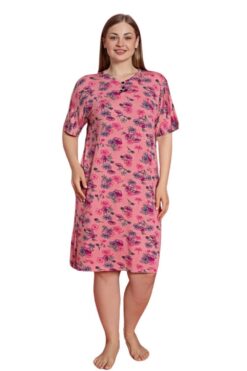 Φόρεμα Homewear Κοντό Μανίκι W5158 - ΠΟΛΥΧΡΩΜΟ, 4XL