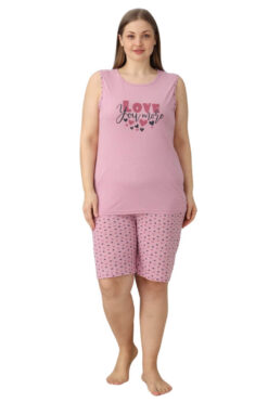 Γυναικεία πιτζάμα αμάνικη με σορτς 30144 - ΛΙΛΑ, 3XL