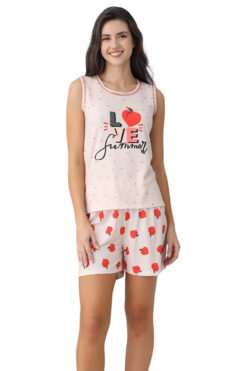 Γυναικεία πιτζάμα αμάνικη με σορτς 40035 - ΜΠΕΖ, XL